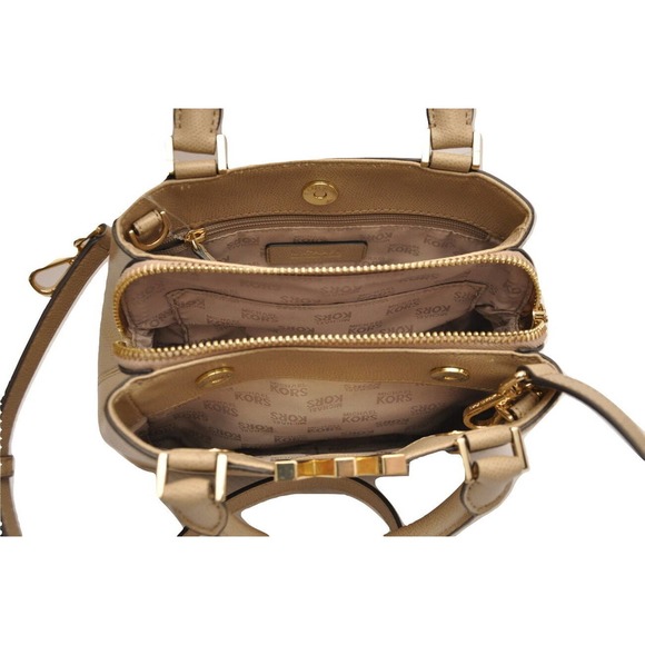 Michael Kors FLORENCE Small Satchel MK Logo Handbag Bag Bisque $298 Nwt - Picture 5 of 5